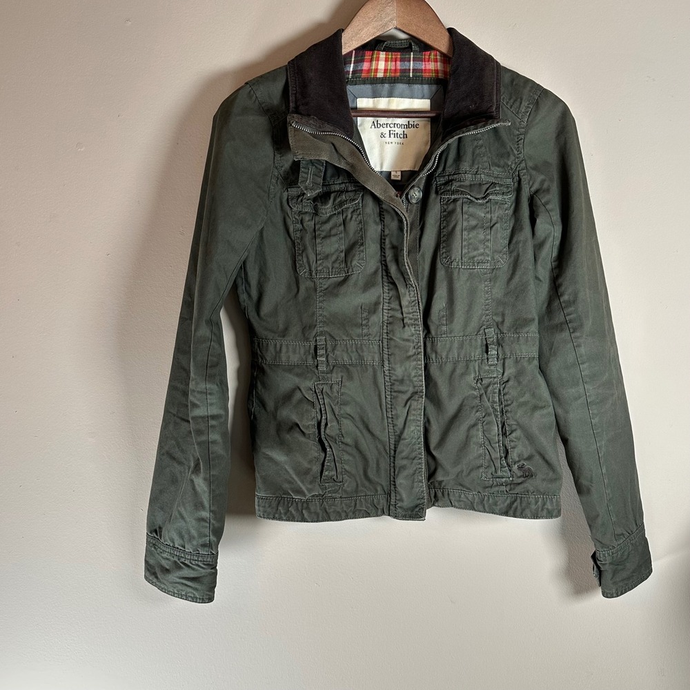 Abercrombie & Fitch Kids Olive Green Cotton Blend Jacket - Size S‎